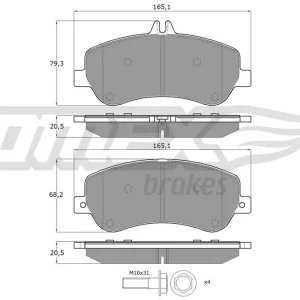 Dodaj do koszyka Zestaw klocków hamulcowych, hamulce tarczowe TOMEX BRAKES TX 16-70