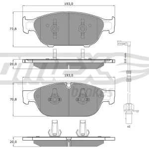 Zniżka Zestaw klocków hamulcowych, hamulce tarczowe TOMEX BRAKES TX 16-83