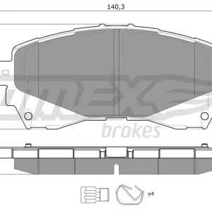 Bezpieczna płatność Zestaw klocków hamulcowych, hamulce tarczowe TOMEX BRAKES TX 17-41