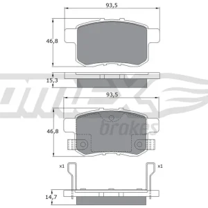 Darmowy zwrot Zestaw klocków hamulcowych, hamulce tarczowe TOMEX BRAKES TX 17-54
