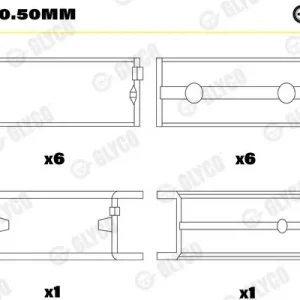 Tuleja łożyska wału korbowego GLYCO H712/7 0.50mm Kup teraz