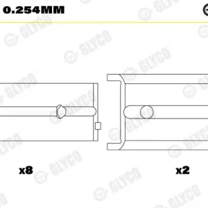 Niska cena Tuleja łożyska wału korbowego GLYCO H783/5 0.254mm