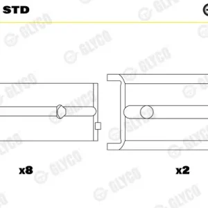 Tuleja łożyska wału korbowego GLYCO H783/5 STD Bestseller