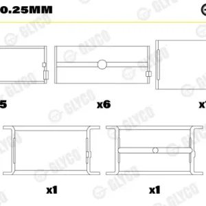 Wybór klientów Tuleja łożyska wału korbowego GLYCO H818/7 0.25mm