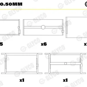 Tuleja łożyska wału korbowego GLYCO H818/7 0.50mm Bezpieczne zakupy