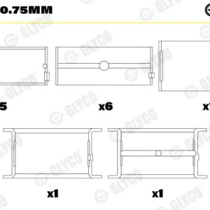 Tuleja łożyska wału korbowego GLYCO H818/7 0.75mm Bezpieczne zakupy