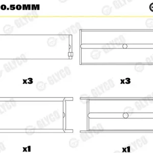 Darmowa dostawa Tuleja łożyska wału korbowego GLYCO H821/4 0.50mm