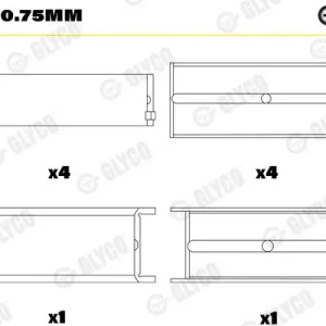 Tuleja łożyska wału korbowego GLYCO H821/5 0.75mm Kup online