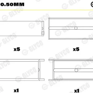 Tuleja łożyska wału korbowego GLYCO H821/6 0.50mm Cena promocyjna