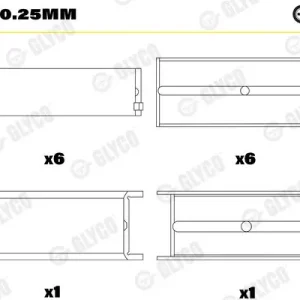 Tuleja łożyska wału korbowego GLYCO H821/7 0.25mm Promocja