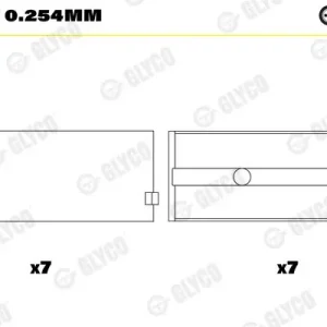 Bestseller Tuleja łożyska wału korbowego GLYCO H842/7 0.254mm
