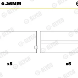 Darmowa dostawa Tuleja łożyska wału korbowego GLYCO H853/5 0.25mm