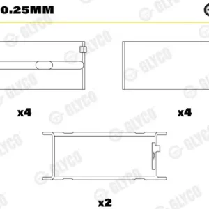 Tuleja łożyska wału korbowego GLYCO H914/5 0.25mm Ekspresowa dostawa