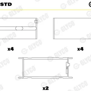 Tuleja łożyska wału korbowego GLYCO H914/5 STD Ograniczona ilość