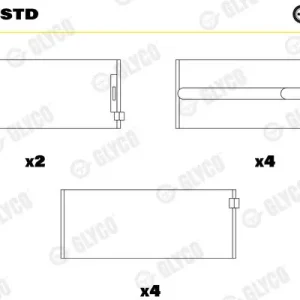 Tuleja łożyska wału korbowego GLYCO H951/5 STD Nowość