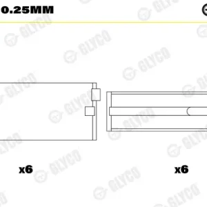 Tuleja łożyska wału korbowego GLYCO H981/6 0.25mm Ostatnia szansa