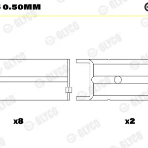 Tuleja łożyska wału korbowego GLYCO H982/5 0.50mm Okazja