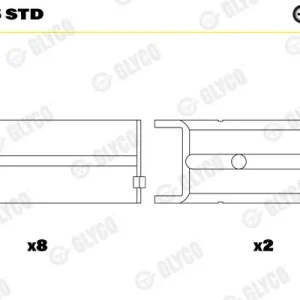 Tuleja łożyska wału korbowego GLYCO H982/5 STD Oferta czasowa