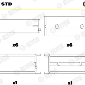 Tuleja łożyska wału korbowego GLYCO H992/7 STD Nowy