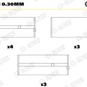 Zniżka Tuleja łożyska wału korbowego GLYCO H996/5 0.30mm