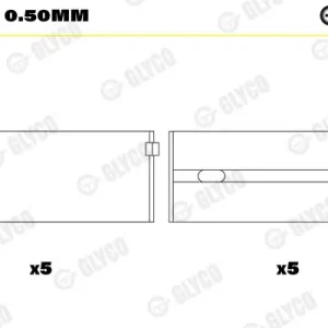 Tuleja łożyska wału korbowego GLYCO H997/5 0.50mm Nowość