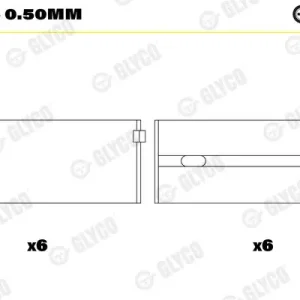 Hit sprzedaży Tuleja łożyska wału korbowego GLYCO H997/6 0.50mm