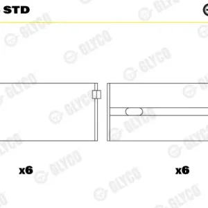 Wyjątkowa oferta Tuleja łożyska wału korbowego GLYCO H997/6 STD