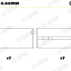 Tuleja łożyska wału korbowego GLYCO H997/7 0.50mm Wysoka jakość