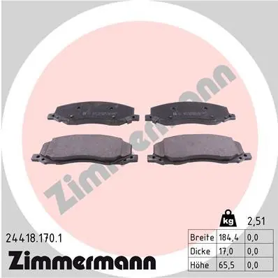 Klocki hamulcowe ZIMMERMANN 24418.170.1 1605202 Wyjątkowa oferta