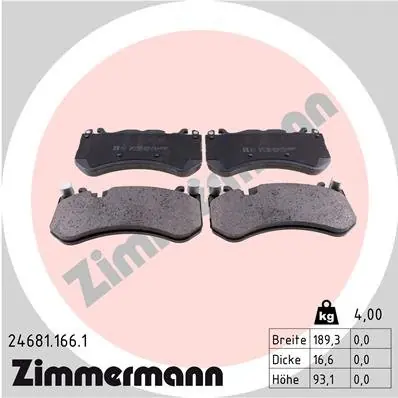 Klocki hamulcowe ZIMMERMANN 24681.166.1 44209520 Nowy